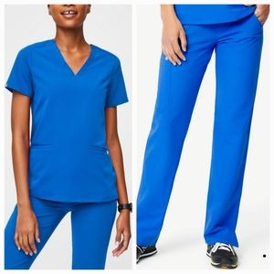 NWT Royal Blue Figs Scrubs Set (M)